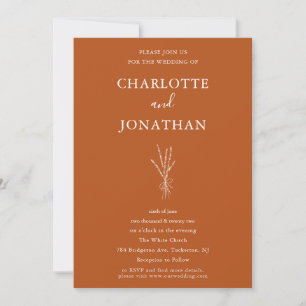Invitación Todo en un simple Boda de terracota botánica
