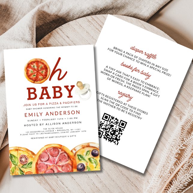 Invitación Todo en un solo Oh Baby Pizza y Pacificadores Baby (Subido por el creador)