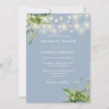 Todo En Un Verdor Ilumina Un Dusty Boda Azul