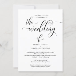 Invitación todo en una boda con RSVP y Registro