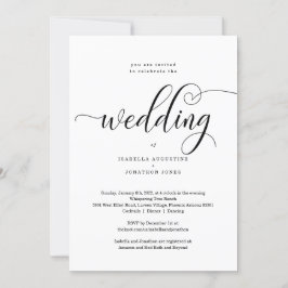 Invitación todo en una boda con RSVP y Registro