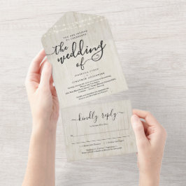 Invitación todo en una boda con RSVP y Registro