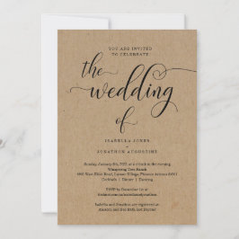 Invitación todo en una boda con RSVP y Registro