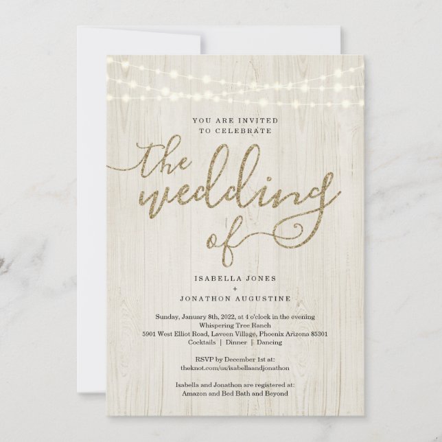 Invitación todo en una boda con RSVP y Registro (Anverso)