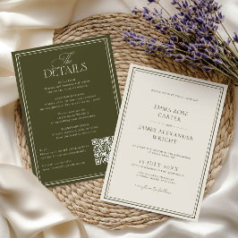 Invitación Todo en una boda elegante de dinero antiguo verde 