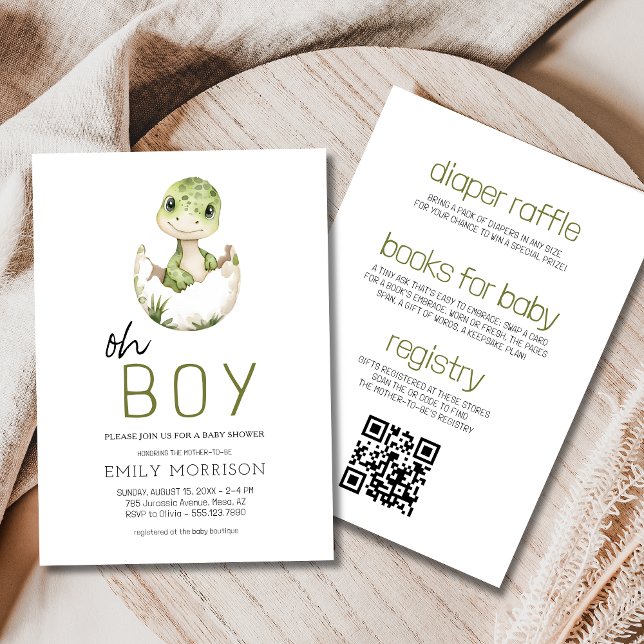 Invitación Todo en una ducha de bebé de dinosaurios (Subido por el creador)