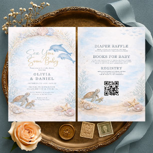 Invitación Todo en una ducha de bebé para parejas Sea You Soo