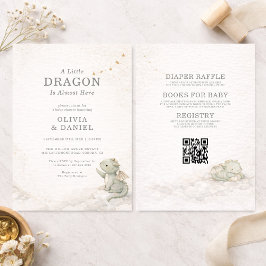 Invitación Todo en una dulce y pequeña fiesta de dragones par