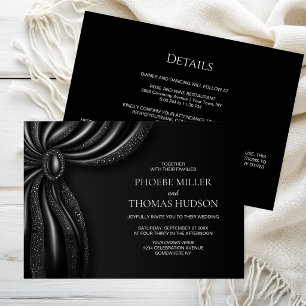 Invitación Todo en una elegante boda con cortina negra