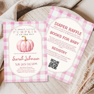 Invitación Todo En Una Fiesta De Baby Shower De Calabaza Rosa