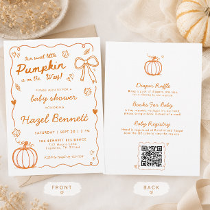 Invitación Todo en una mano dibujada Baby Shower de calabaza 