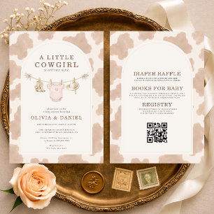 Invitación Todo en una pequeña ducha de bebé con estampado de