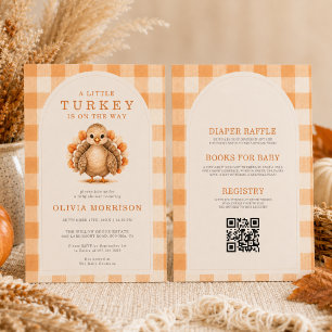Invitación Todo en una pequeña ducha de bebé de pavo de otoño
