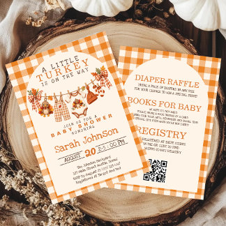 Invitación Todo en una pequeña ducha de bebé de pavo de otoño