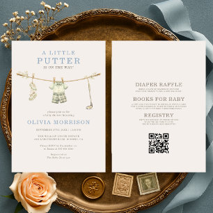 Invitación Todo en una pequeña ducha de golf para bebé Putter
