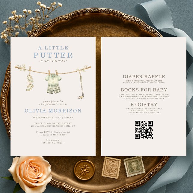 Invitación Todo en una pequeña ducha de golf para bebé Putter (Subido por el creador)