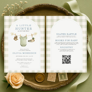 Invitación Todo en una pequeña fiesta de Baby Shower a cuadro