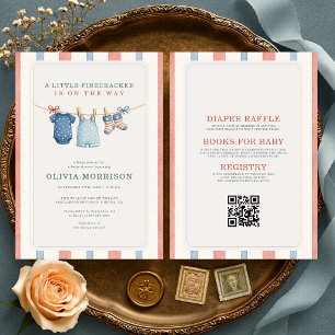 Invitación Todo en una pequeña fiesta de bienvenida americana