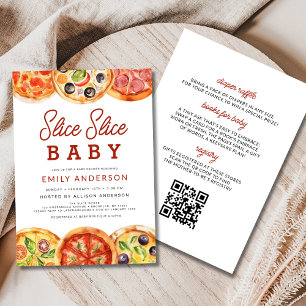 Invitación Todo en una rebanada de bebé pizza Baby Shower