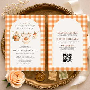 Invitación Todo en una sola línea de ropa de calabacita Baby