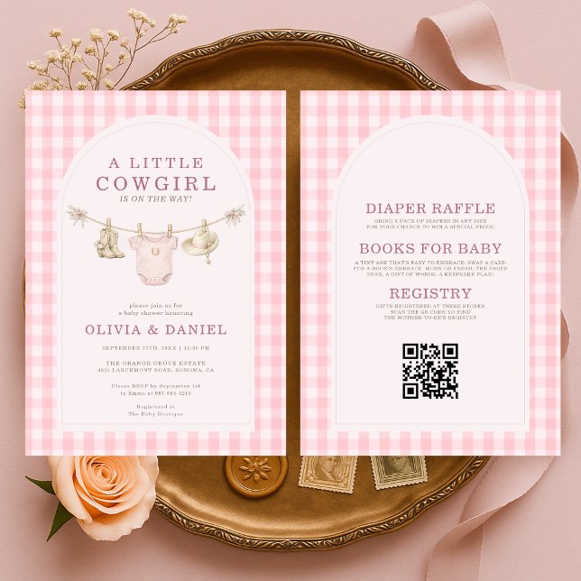 Invitación Todo en una sola línea de ropa de vaquera para beb (Subido por el creador)
