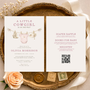 Invitación Todo en una sola línea de ropa de vaquera para beb