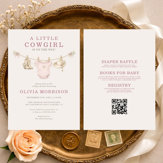 Invitación Todo en una sola línea de ropa de vaquera para beb (Subido por el creador)