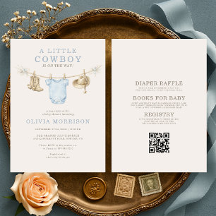 Invitación Todo en una sola línea de ropa de vaquero para bab