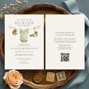 Invitación Todo en una sola línea de ropa para bebé Little Hu