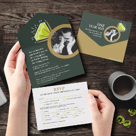 Invitación Todo En Uno 1.ᵉʳ boda aniversario cena peridot ring