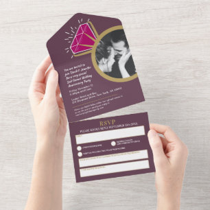 Invitación Todo En Uno 2.º anillo eterno del fiesta del aniversario del b