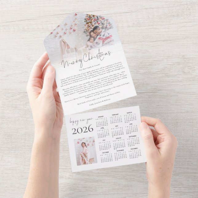 Invitación Todo En Uno 2 Boletín de Navidades Calender 2026 (desgarro)