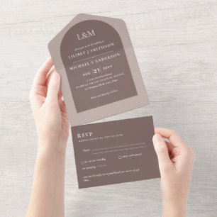 Invitación Todo En Uno 3 in1 Moderno arte de la tipografía Colorways Wedd