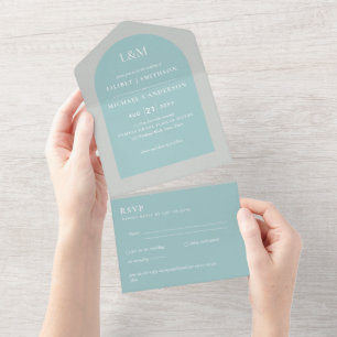 Invitación Todo En Uno 3 in1 Moderno arte de la tipografía Colorways Wedd