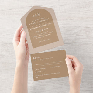 Invitación Todo En Uno 3 in1 Moderno arte de la tipografía Colorways Wedd