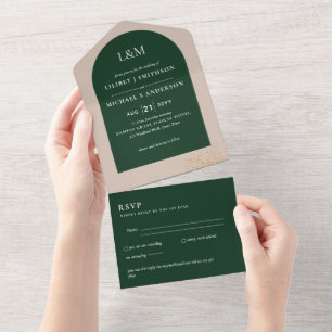 Invitación Todo En Uno 3in1 Tipografía negrita Boda simple mínima RSVP