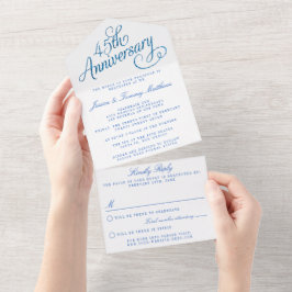 Invitación Todo En Uno 45.º Aniversario del Boda de Sapphire