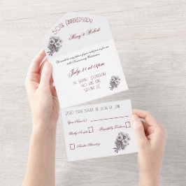 Invitación Todo En Uno 50 aniversario florecido -