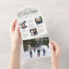 Invitación Todo En Uno Actualización de la familia de navidad de Feliz Na