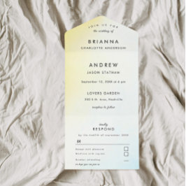 Invitación Todo En Uno Acuarela Moderna Todo En Un Einladung