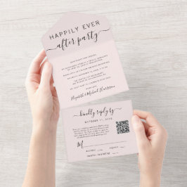 Invitación Todo En Uno Afortunadamente Después De La Recepción De Boda De