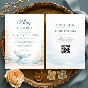 Invitación Todo en Uno Ahoy Es un Niño Fiesta de Bebé