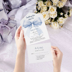 Invitación Todo En Uno Algo azul antes de hacer un arco Bridal Shower rsv