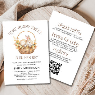 Invitación Todo en Uno Algún Conejito Dulce Fiesta de Bebé Ni
