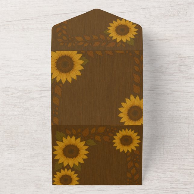 Invitación Todo En Uno All-In-One Sunflower Invitation (Afuera)