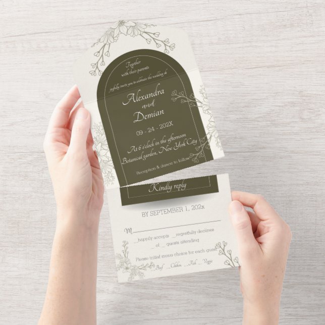 Invitación Todo En Uno All in One Wedding Invite, template, personalized  (desgarro)