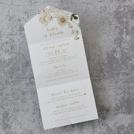 Invitación Todo En Uno ALYSSA Bebé En Bloom Diaper Raffle Beber Ducha