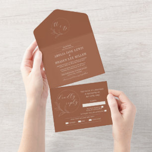 Invitación Todo En Uno Amor eterno Terracotta Wreath Boda