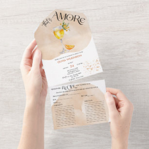 Invitación Todo En Uno Amore   Ducha acuarela