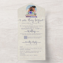 Invitación Todo En Uno Añadir libros de fotos y Boda de lavadora de color